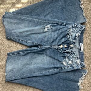 Flying Monkey Medium Blue Distressed Wide Leg Jeans